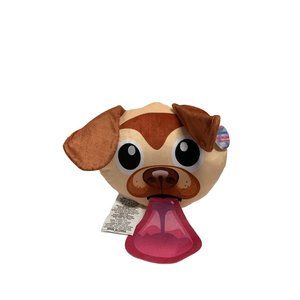 New Expressions Plush Pillow Dog Head Stuffed Toy Tongue Sticking Out 13x14 Pupp